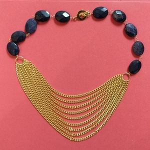 Navy goldtone necklace